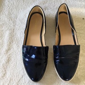 Nine West patent blue slip on
